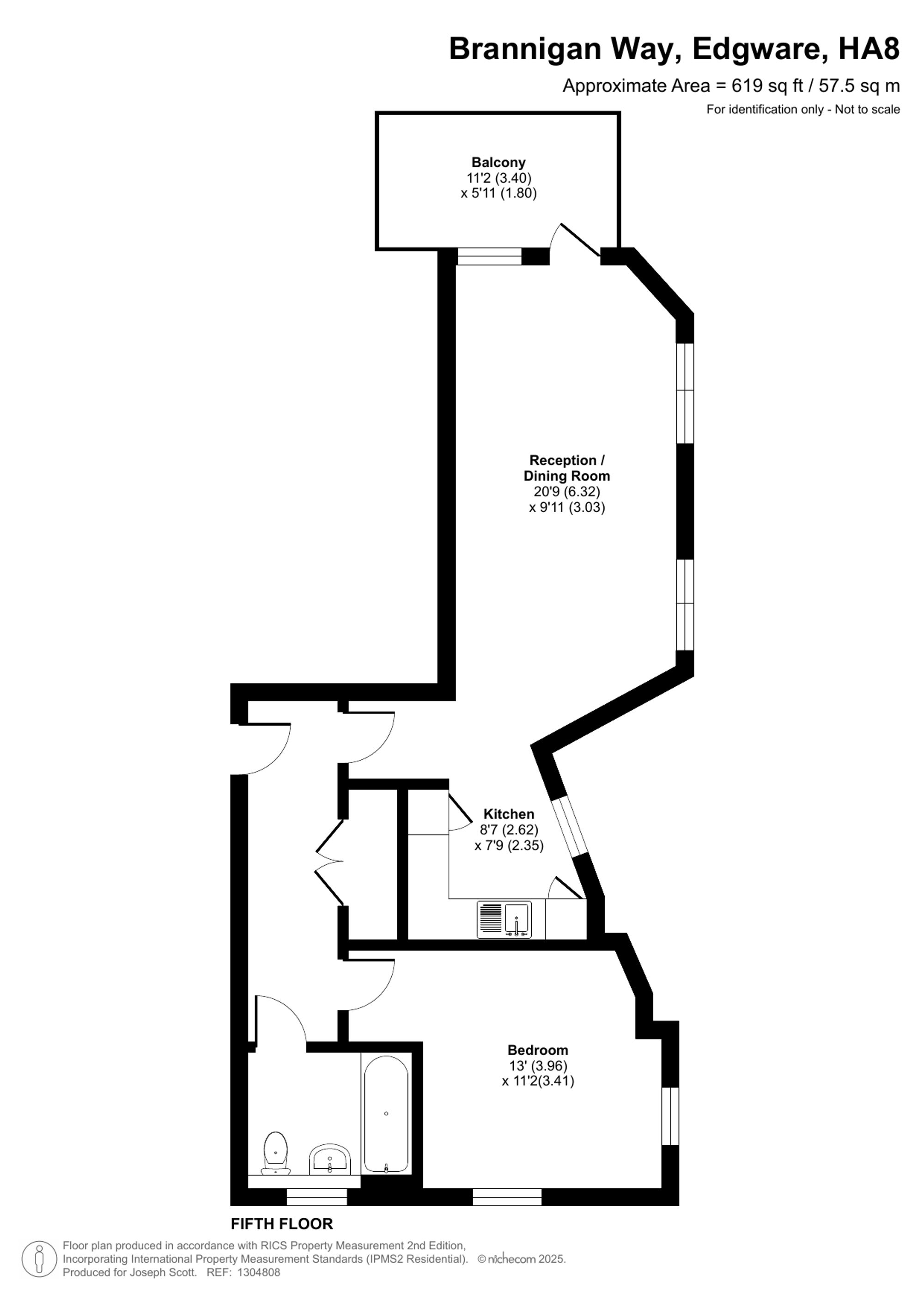 Brannigan Way, Hallington Court, HA8 floorplan