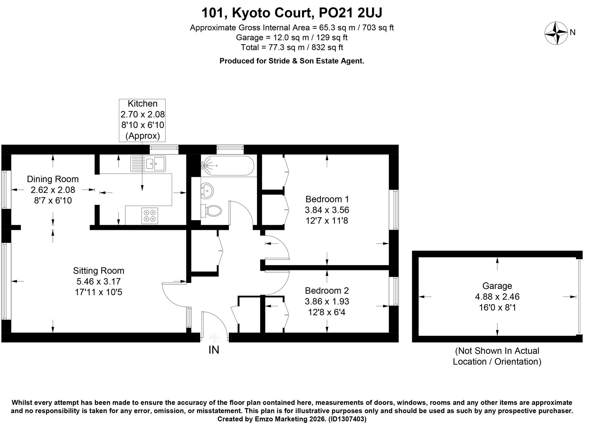 101, Kyoto Court, Bognor Regis, PO21 floorplan