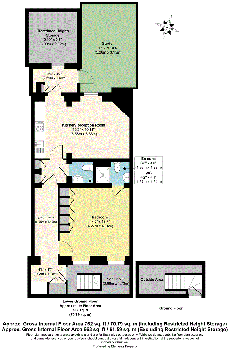 Lower Ground Floor Flat, 9, Guilford Street, Bloomsbury floorplan