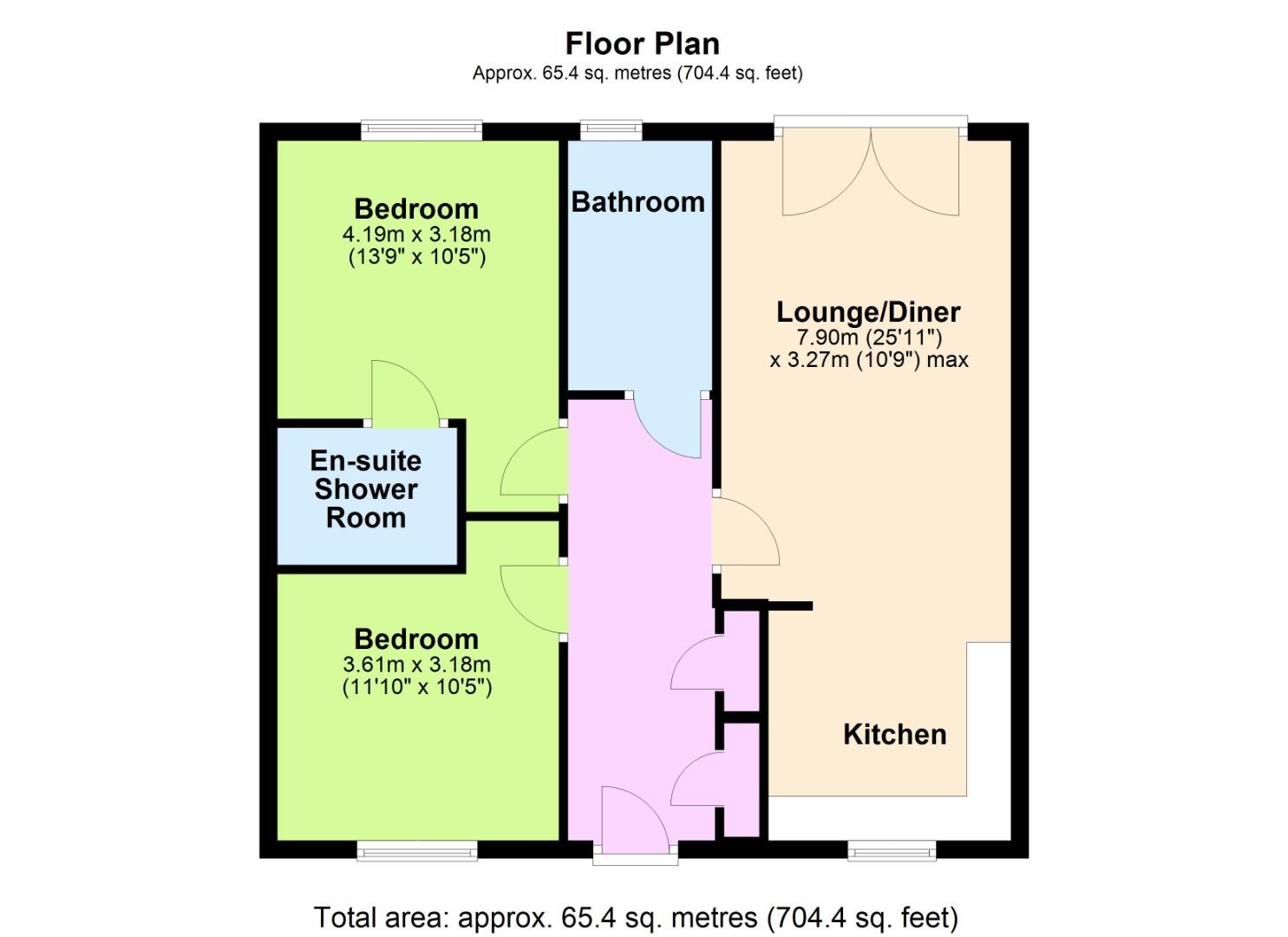 Flat 53, Horsted Court, Kingscote Way, Brighton floorplan