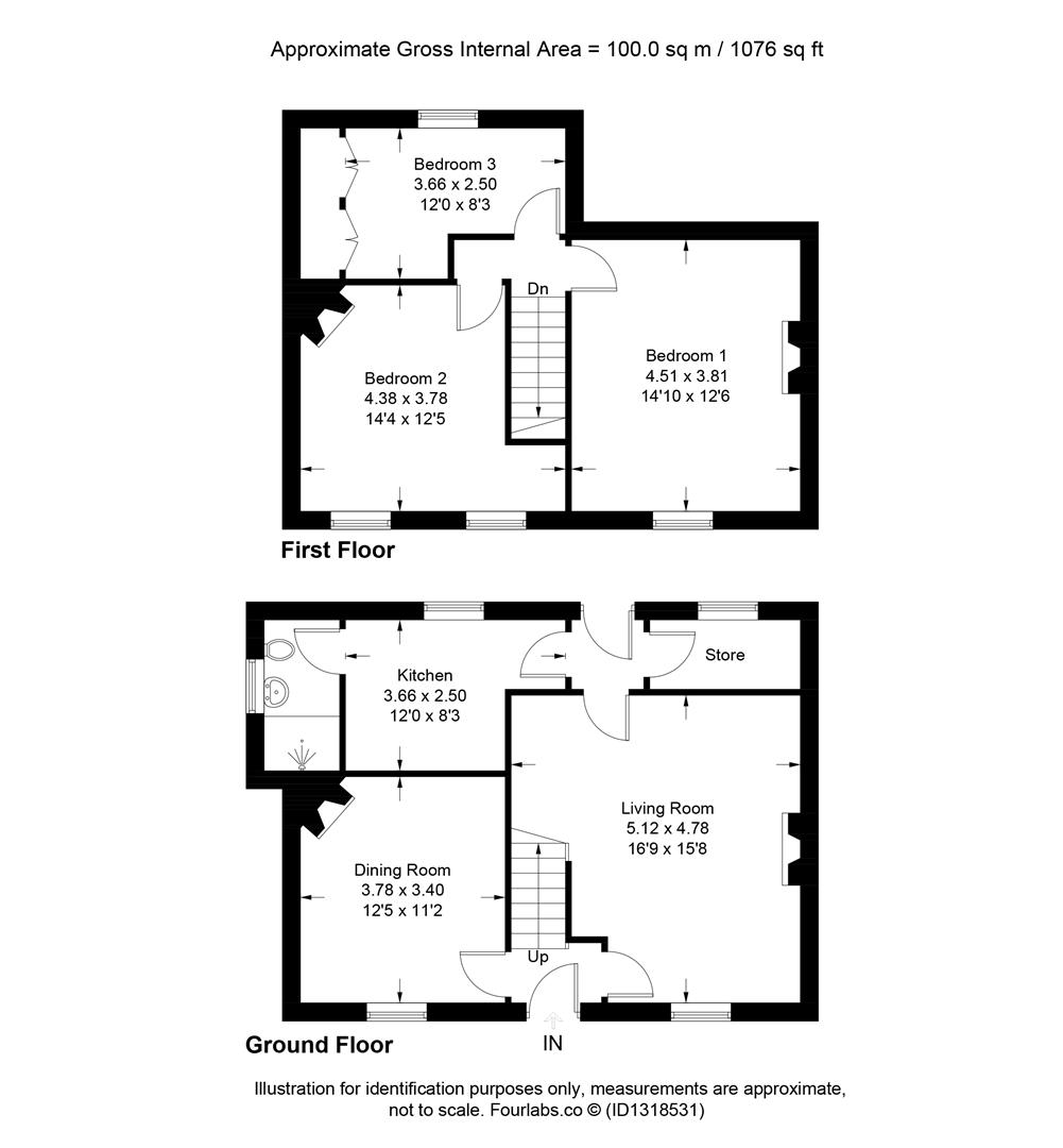 Little Quantock Farm Cottage, Taunton floorplan