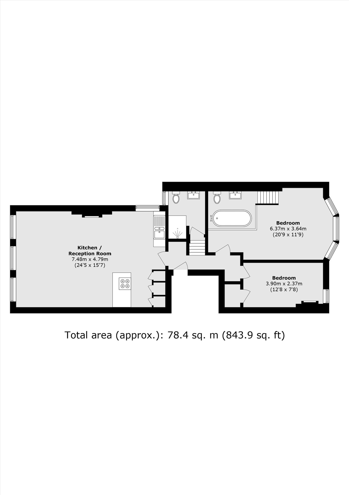 Flat 6, 65, Warwick Road, London floorplan