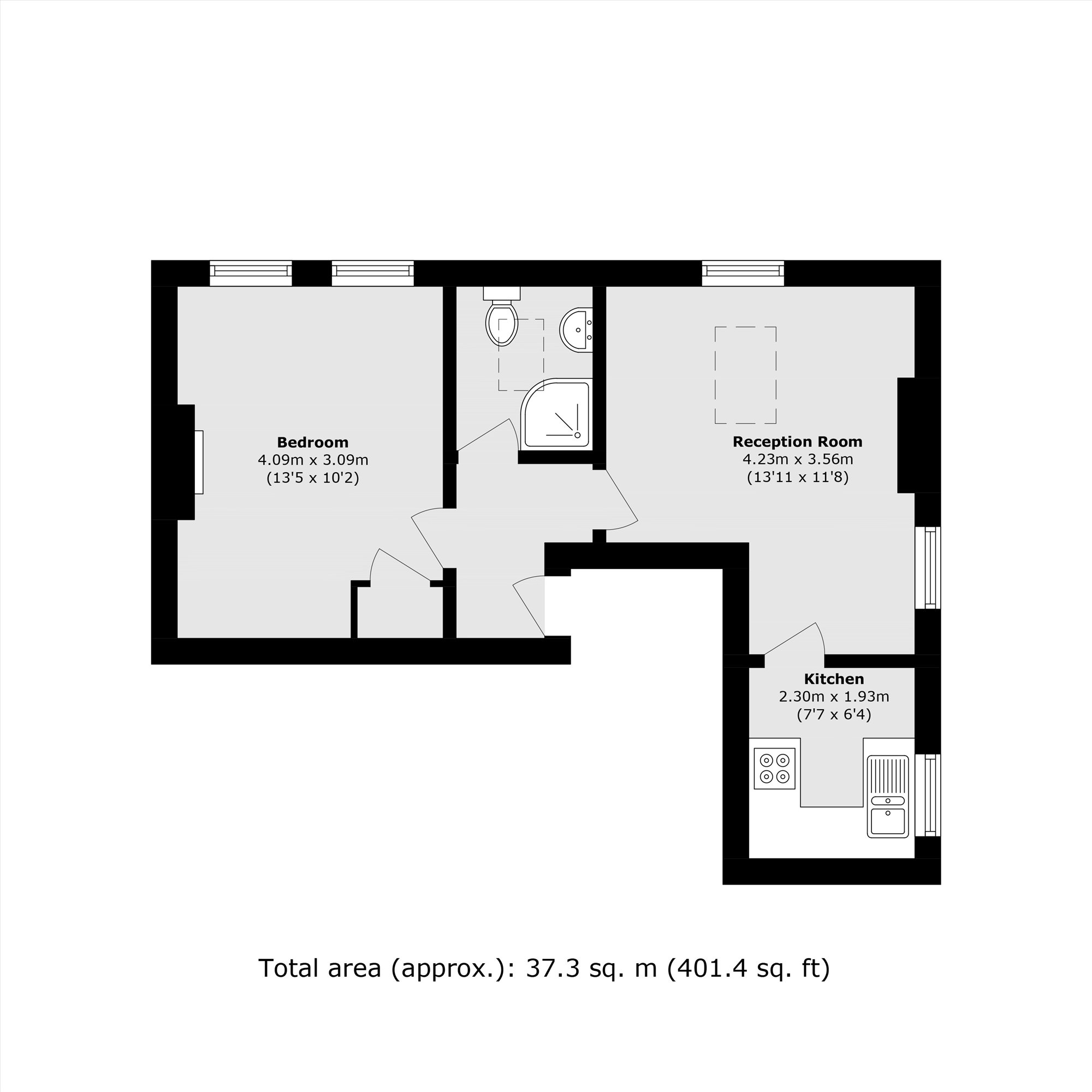 Flat 5, 219, Bedford Hill, London floorplan