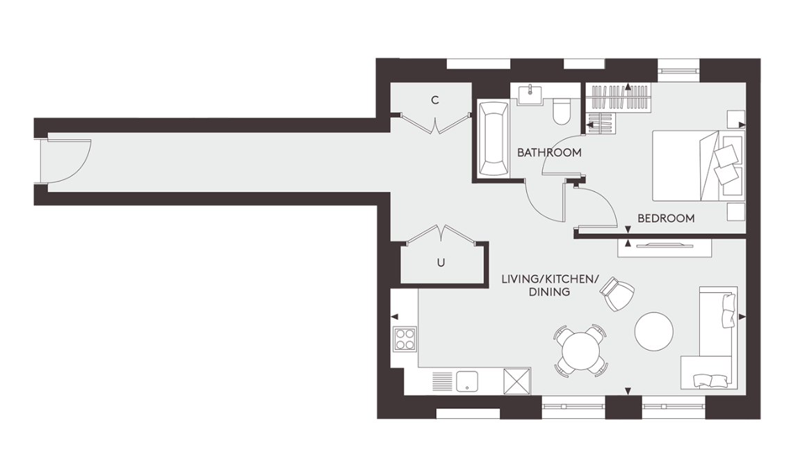 Apartment 108 The Colmore, Snow Hill Wharf, Birmingham floorplan