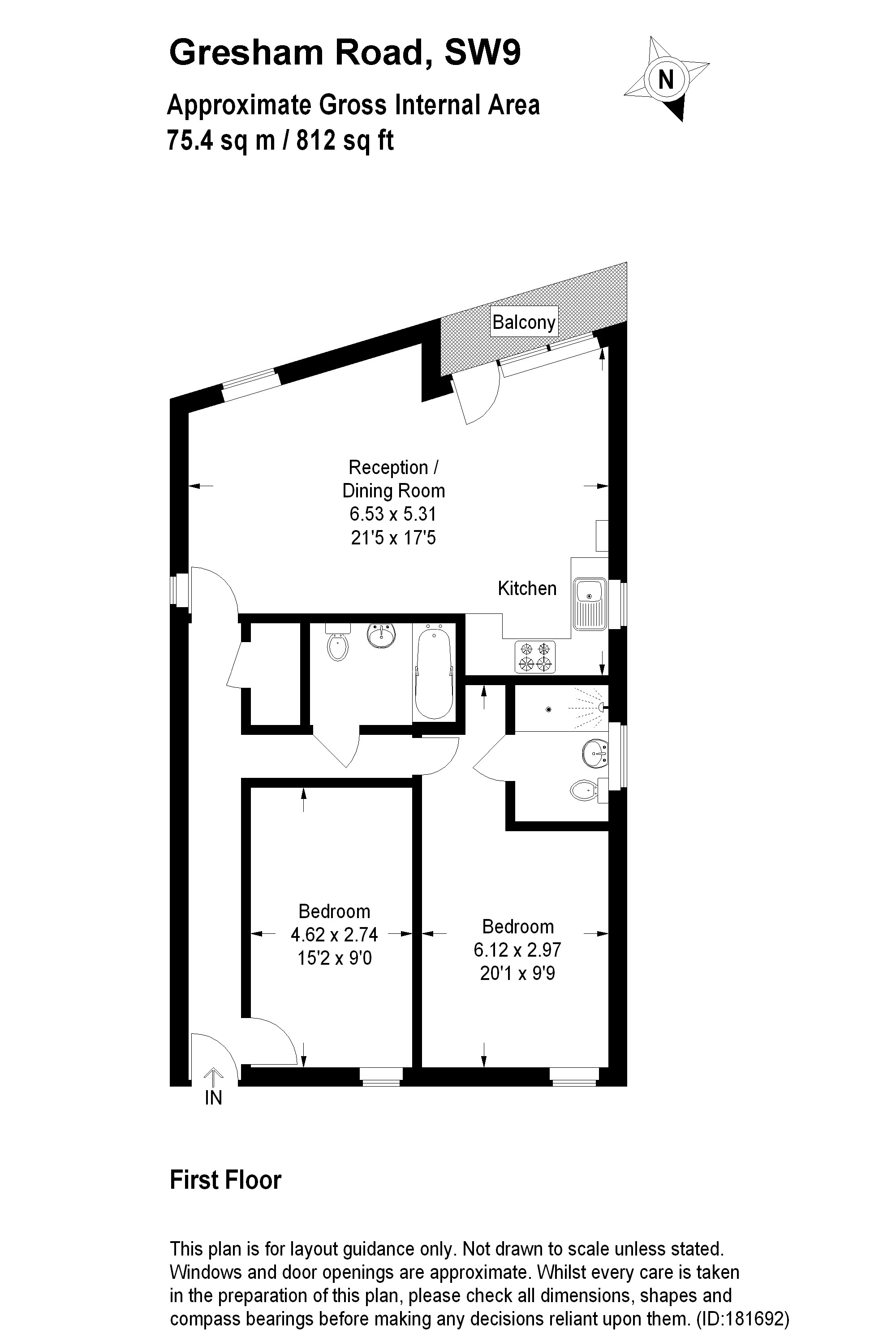 2 Bedrooms Flat to rent in Gresham Road, Brixton, London SW9