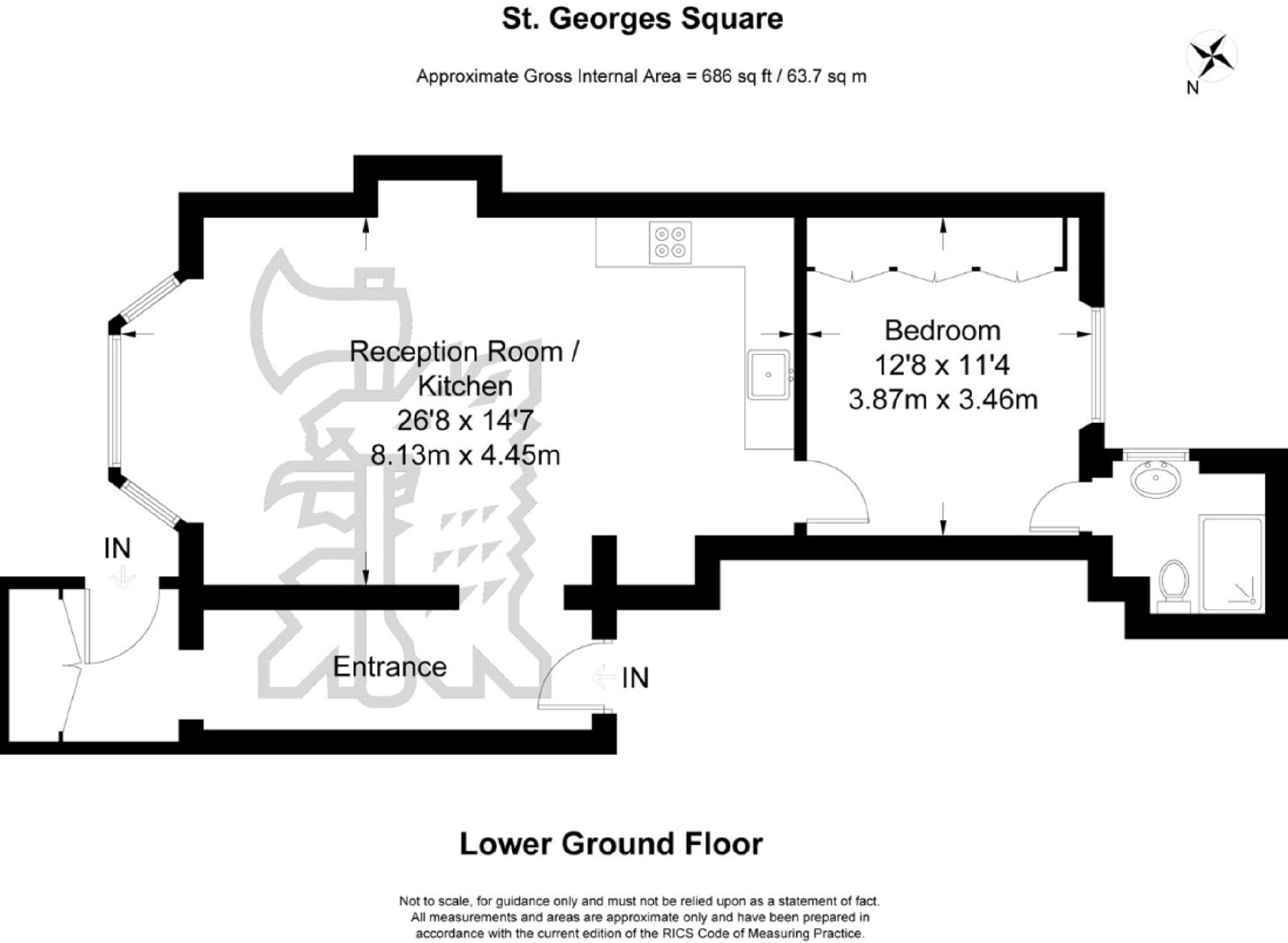 Flat 2, 92, St. Georges Square, London floorplan