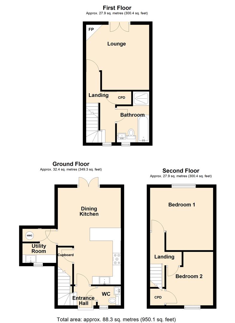 1, Spring Cottages, Rawcliffe Bridge floorplan