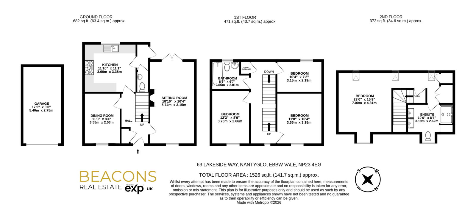 63, Lakeside Way, Ebbw Vale floorplan