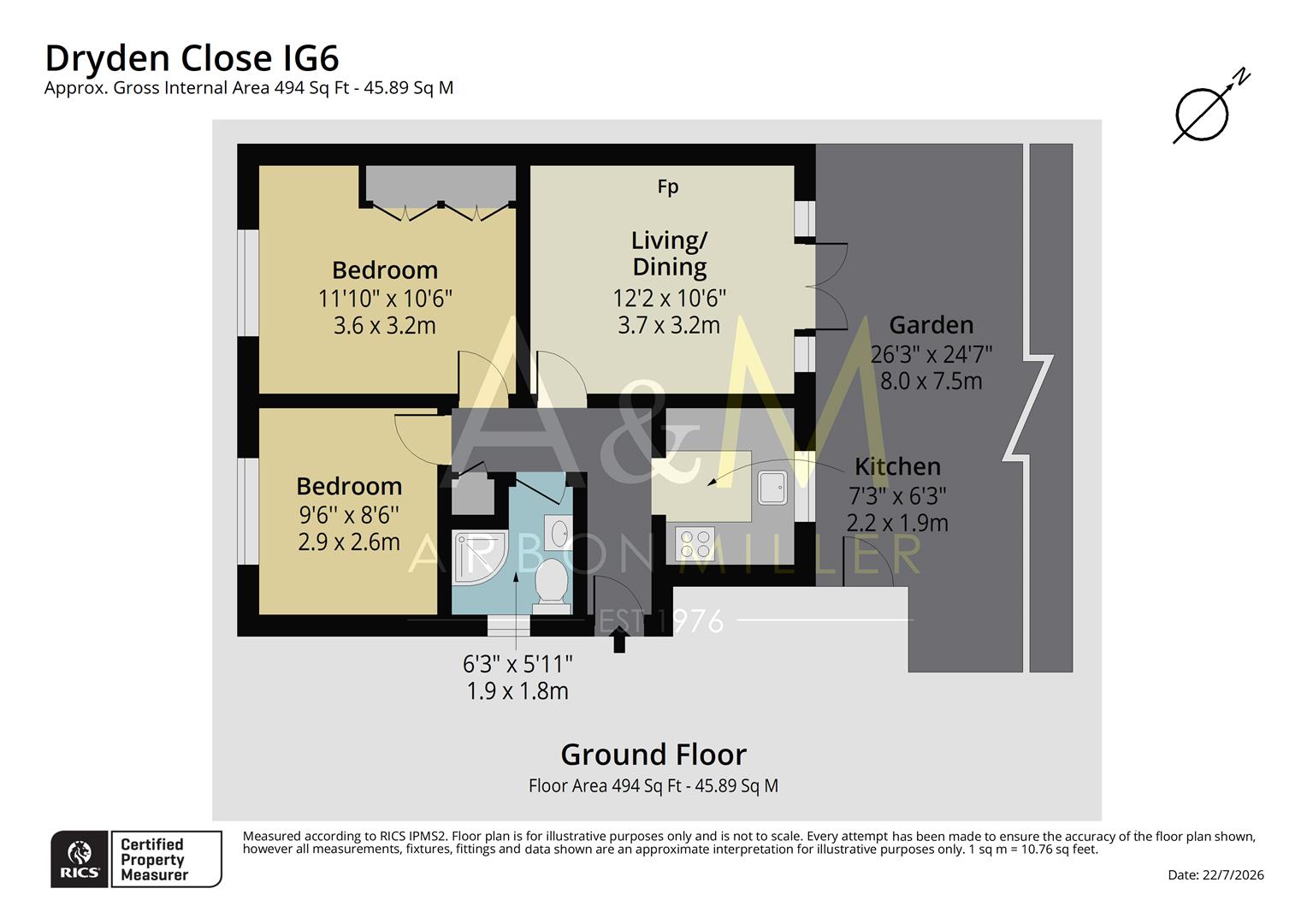 48, Dryden Close, Hainault floorplan