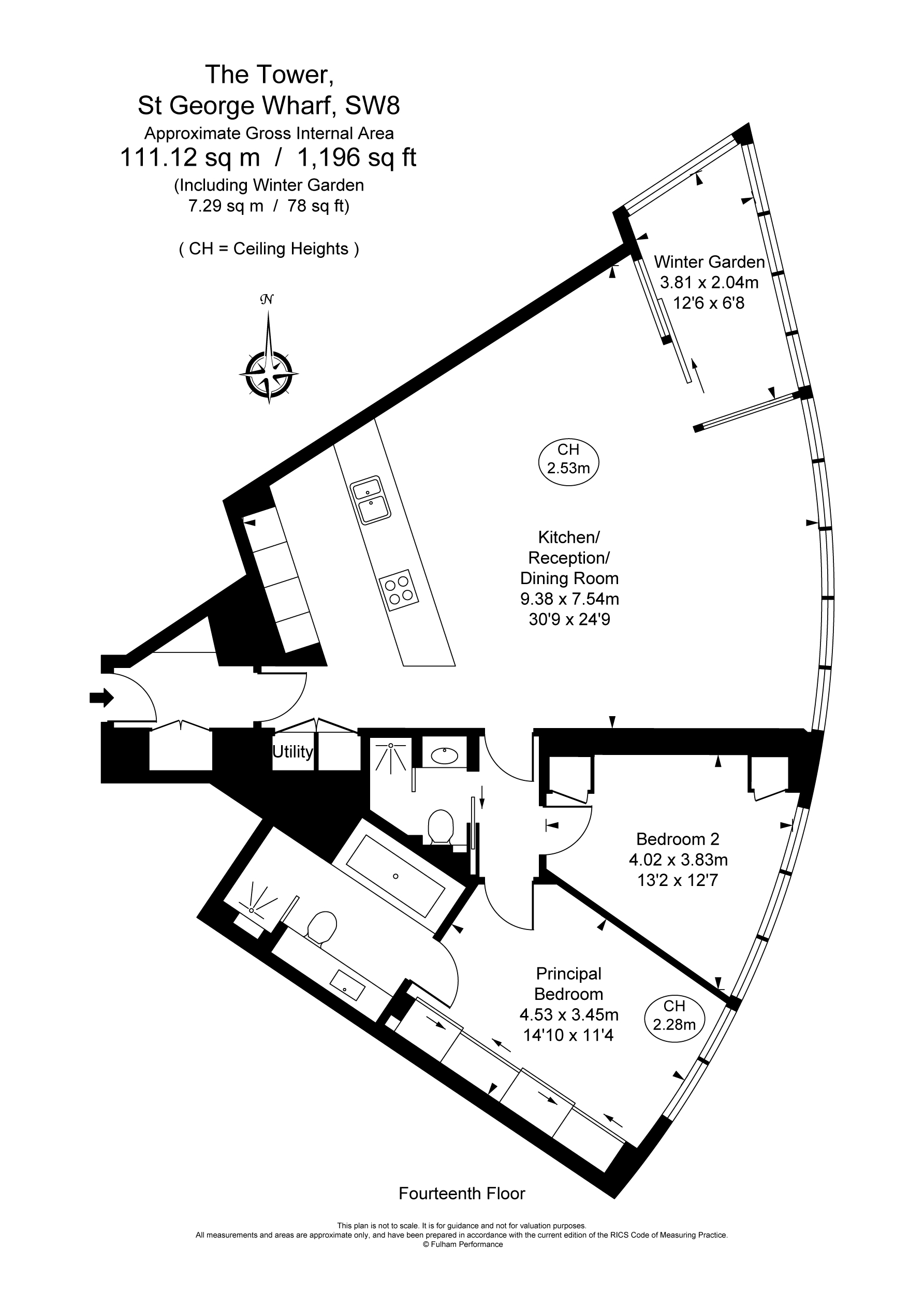 Apartment 137 The Tower, 1, St. George Wharf, London floorplan