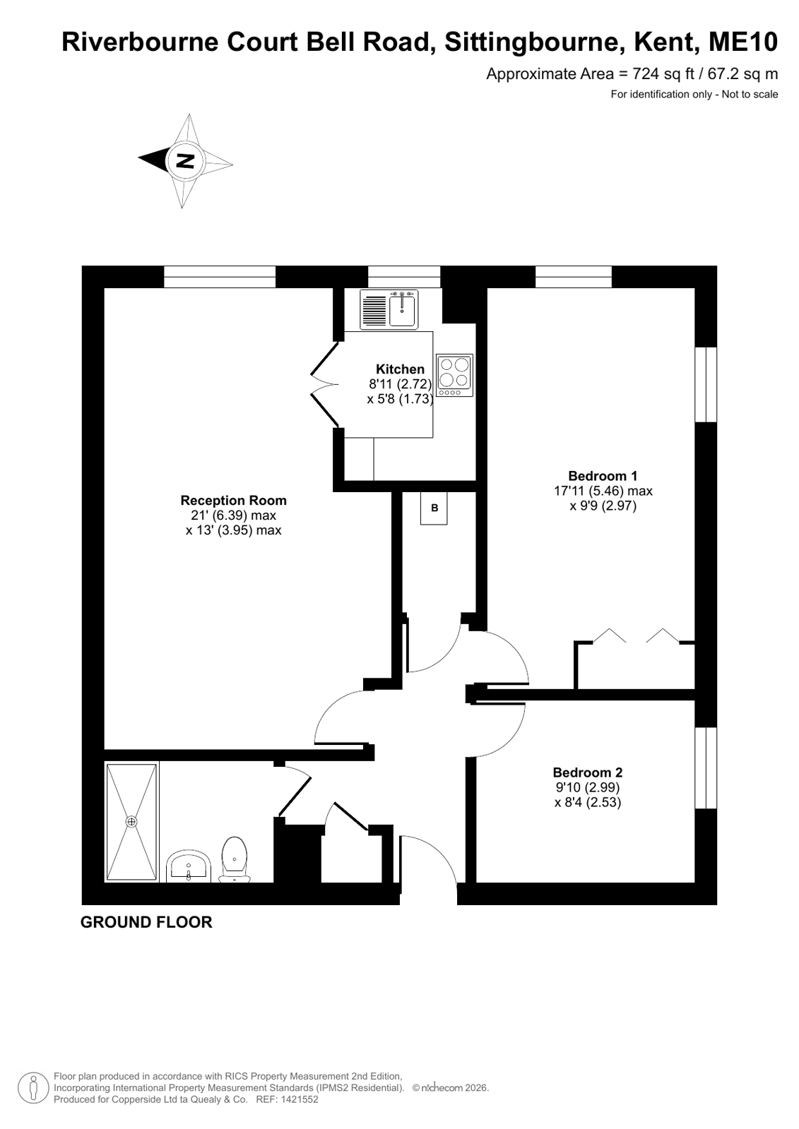 Flat 61, Riverbourne Court,, Bell Road, Kent floorplan