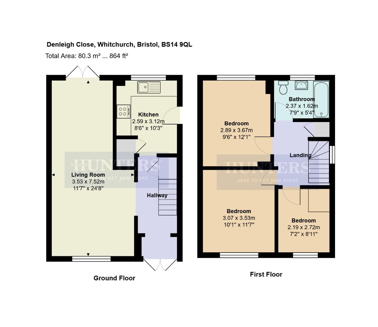11, Denleigh Close, Bristol floorplan