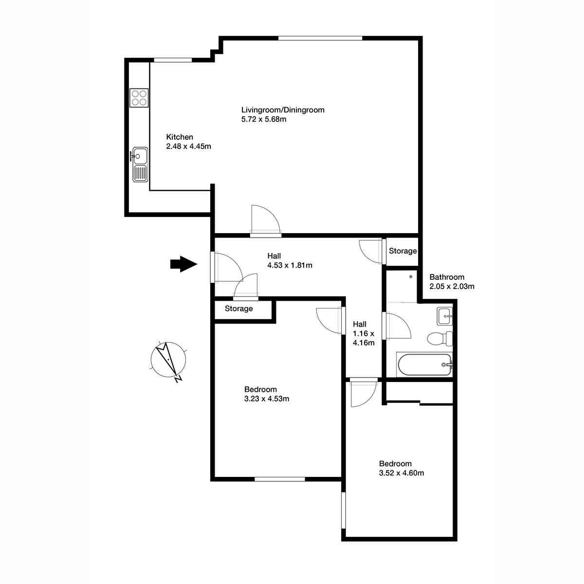 Flat 3/2, 70, Fox Street, Glasgow floorplan