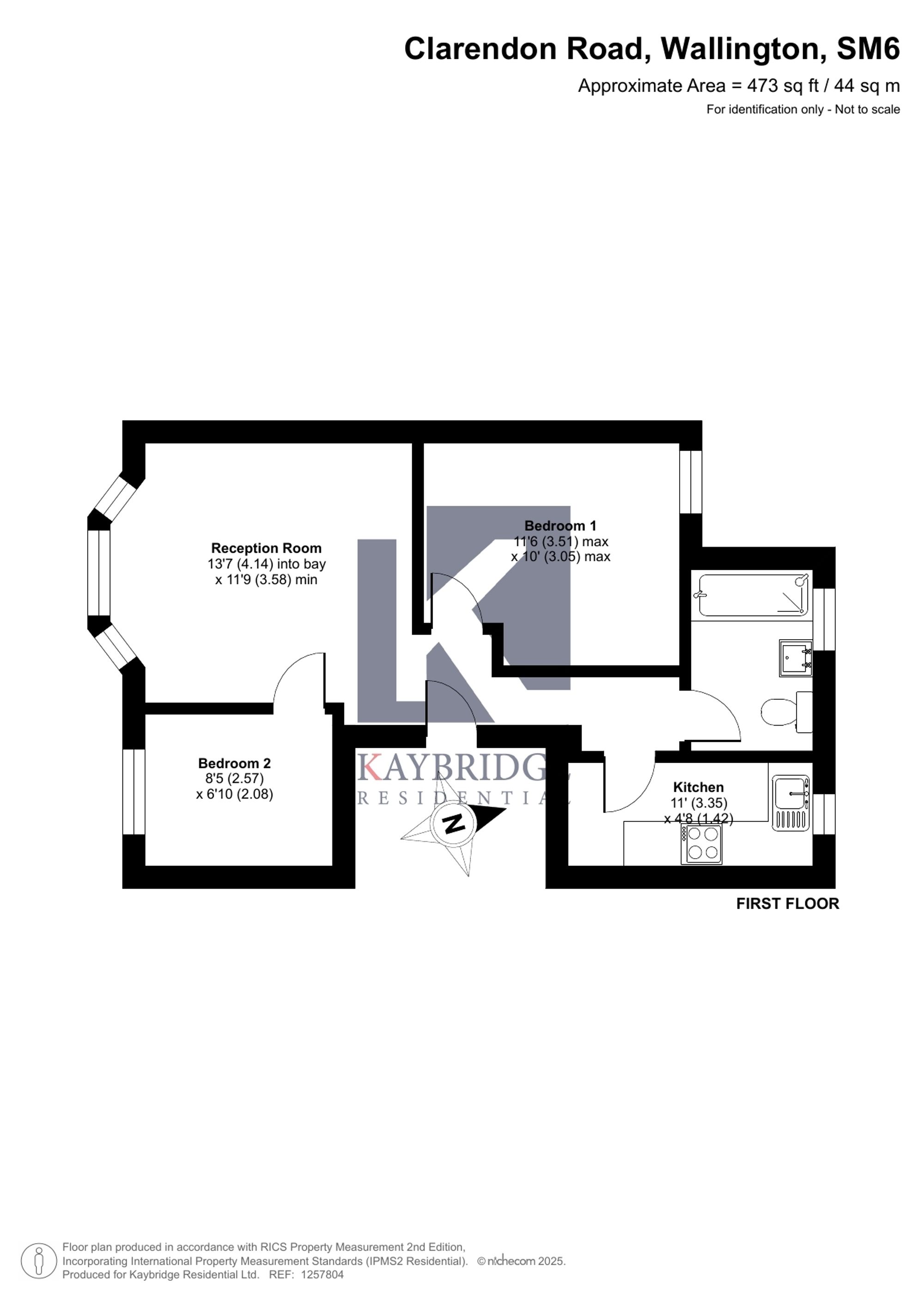 Flat 2, 31 Clarendon Road, Wallington floorplan