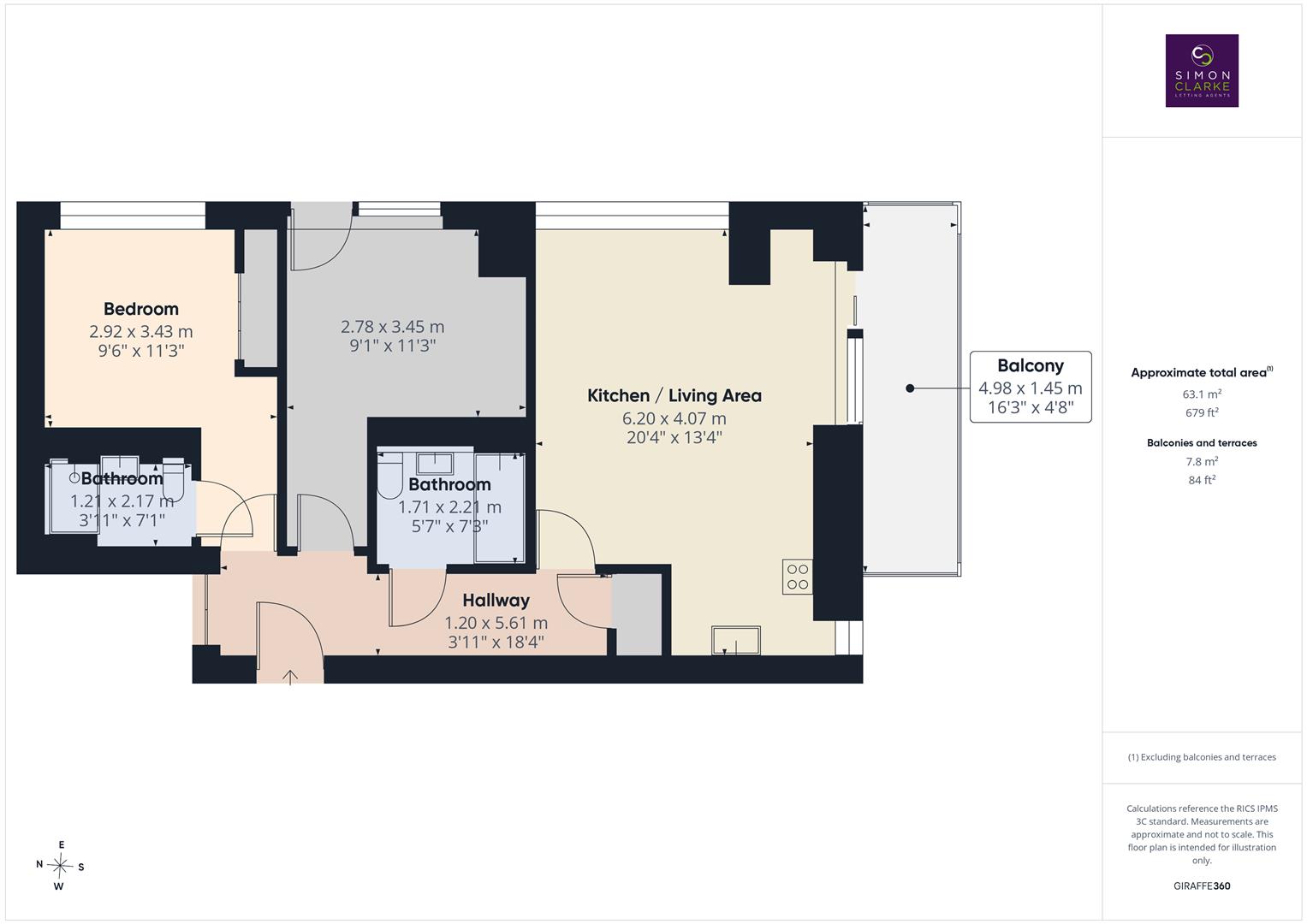Flat 59 Northway House, 4, Acton Walk, Whetstone floorplan