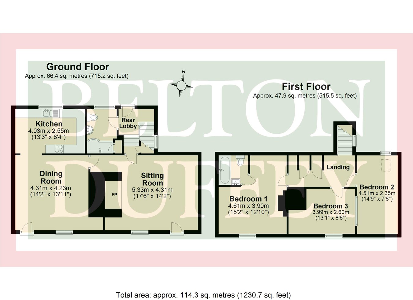 The Old Post Office, Cole Green, Sedgeford floorplan