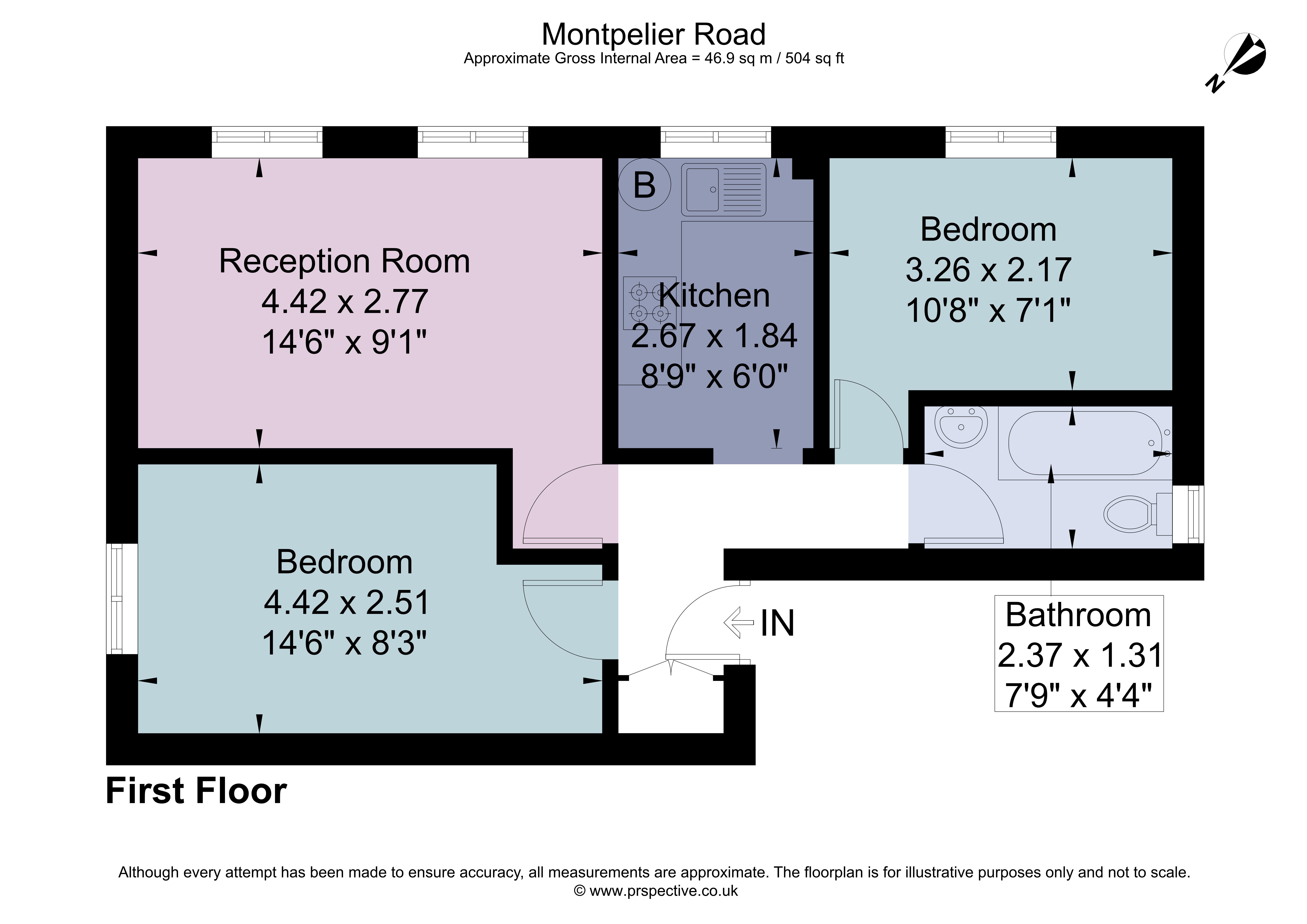 Flat 3, 7, Montpelier Road, London floorplan
