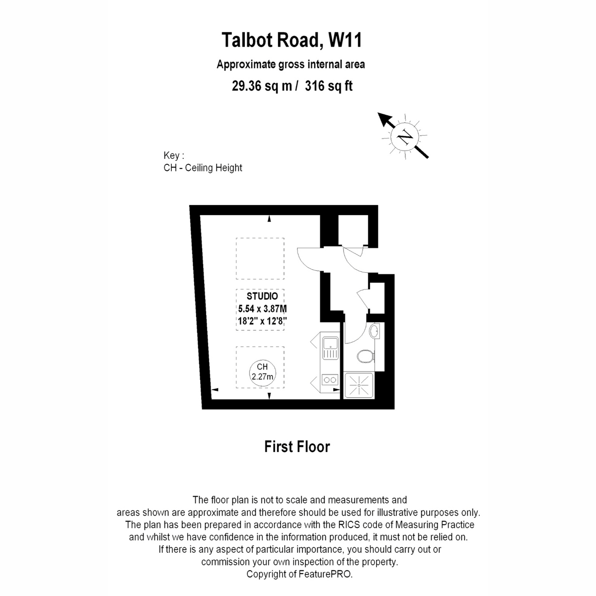 Flat 1a, 128, Talbot Road, London floorplan
