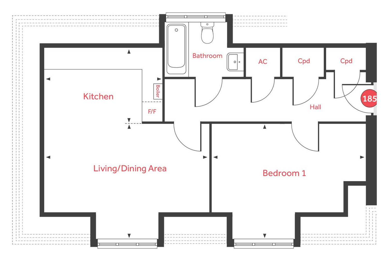 "Wilcox House" at Eagle Avenue, Cowplain, Waterlooville PO8, 1 bedroom