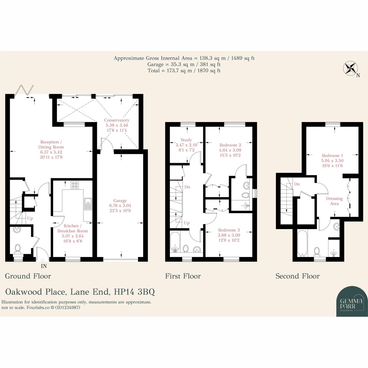 15, Oakwood Place, Lane End floorplan