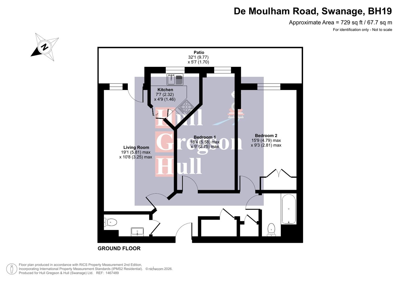 Flat 7, St Aldhelms Court, 15 De Moulham Road, Swanage floorplan