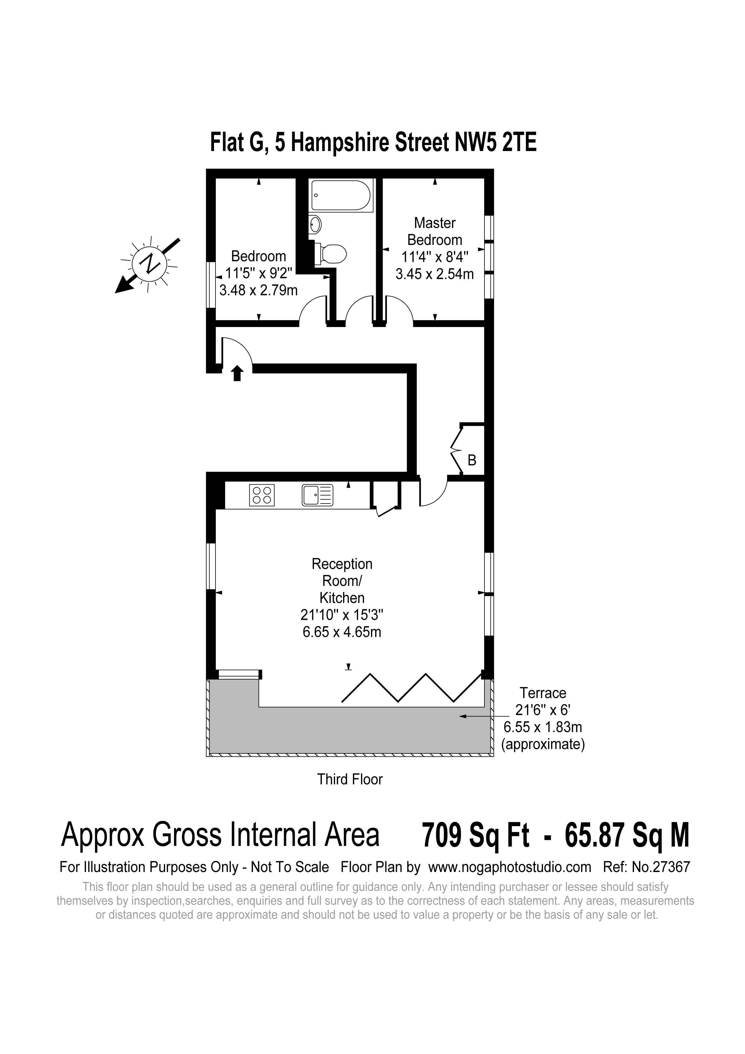 2 Bedrooms Flat to rent in Hampshire Street, London NW5