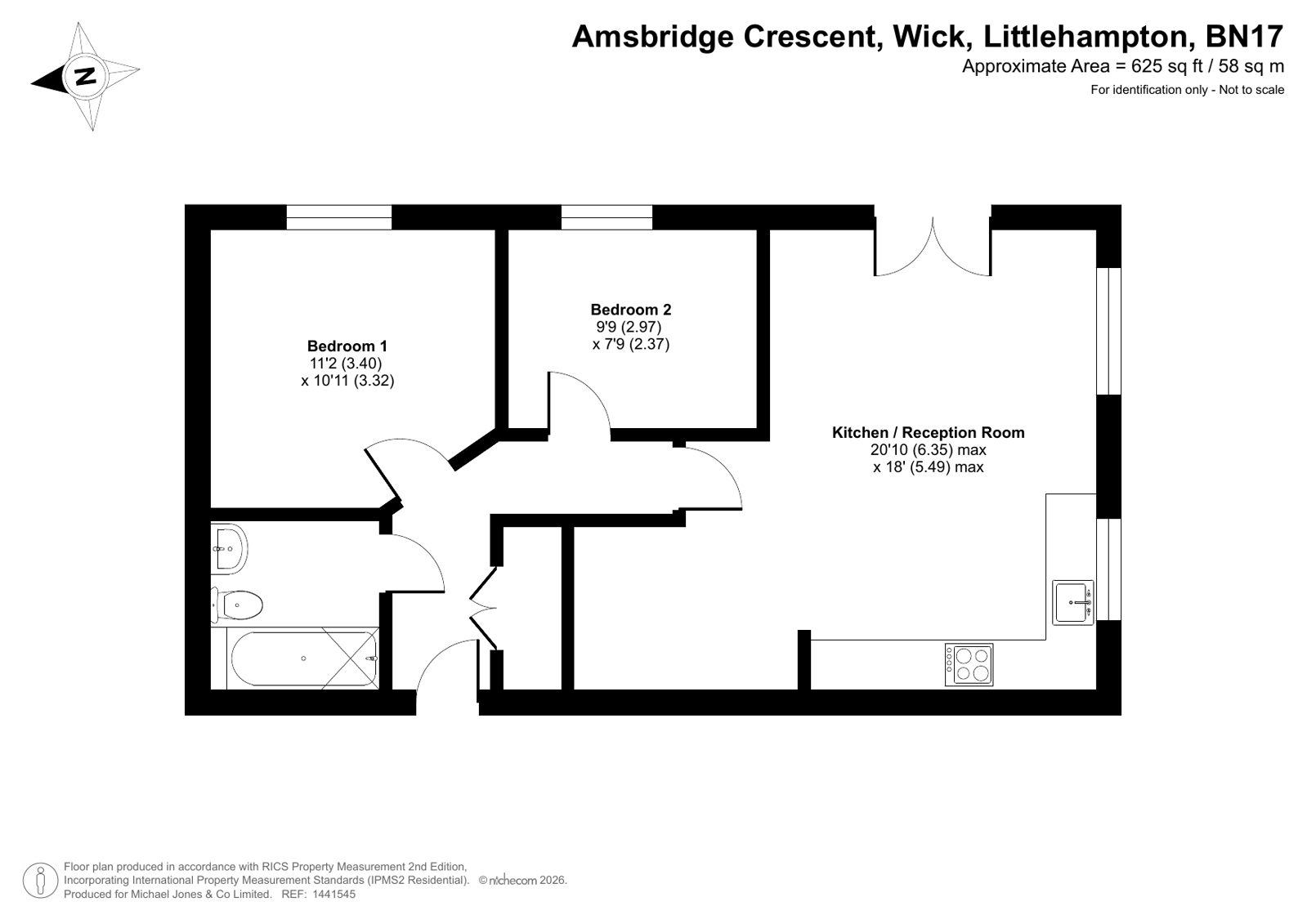 Flat 3, Burtenshaw Court, 7, Amsbridge Crescent, Littlehampton floorplan