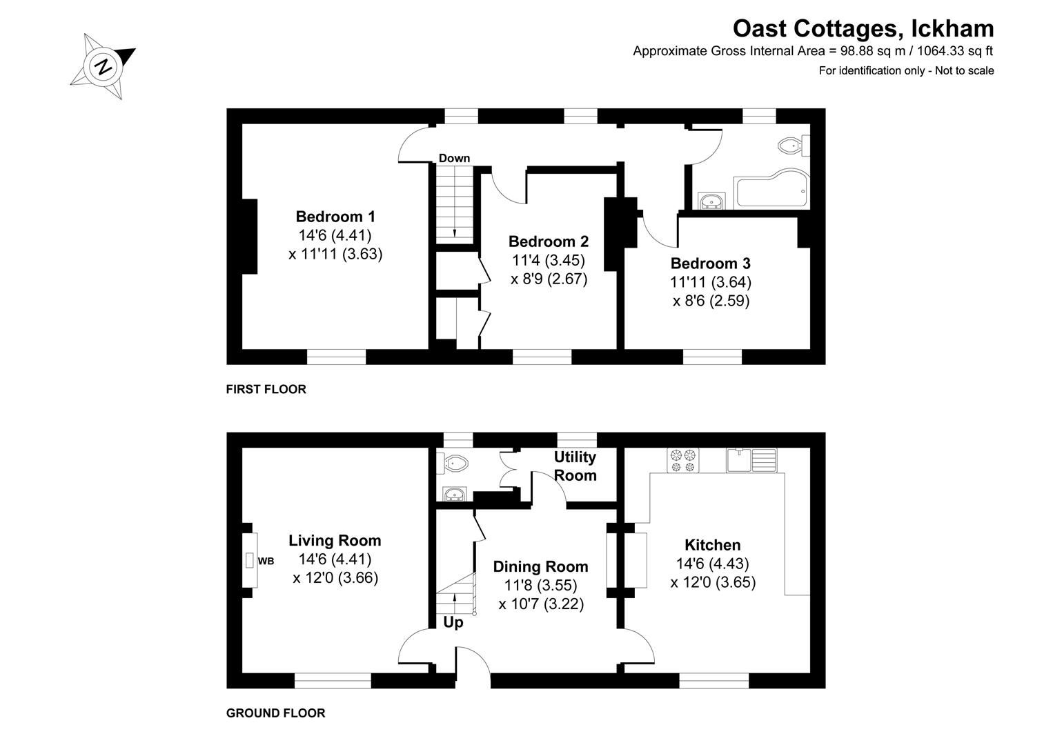2 Oast Cottages, The Street, Canterbury floorplan