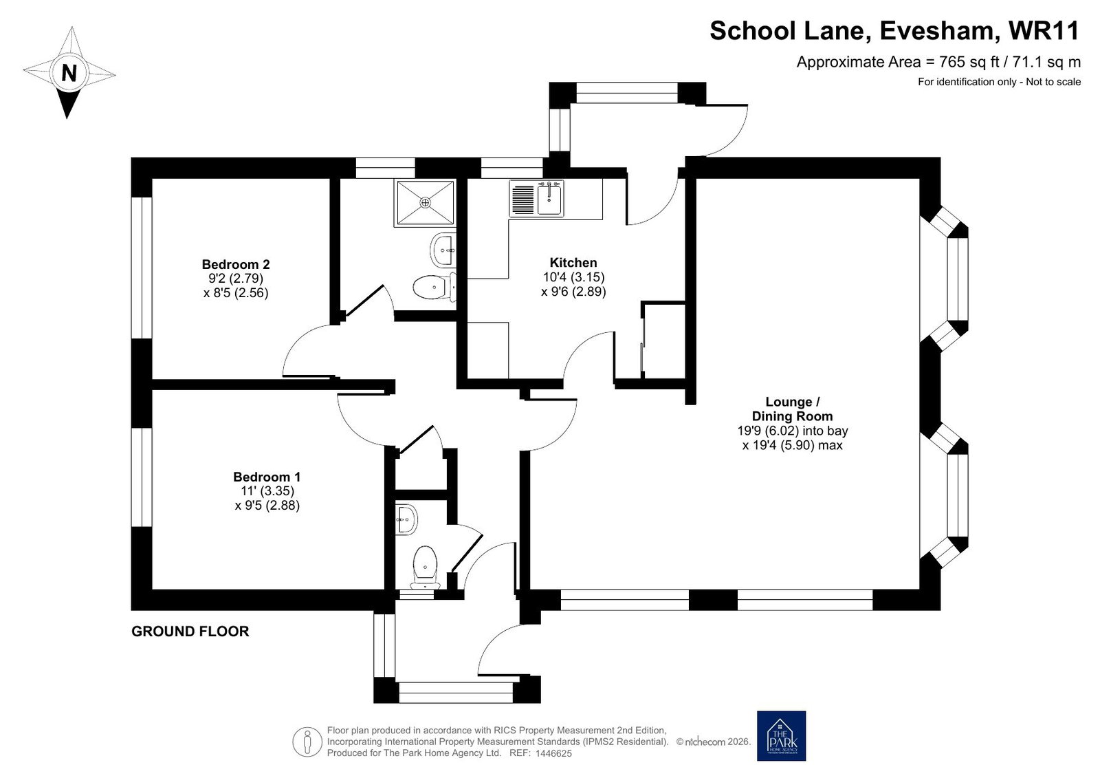 60 Parklands Park, School Lane, Evesham floorplan