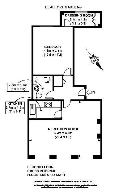 1 Bedrooms Flat to rent in Beaufort Gardens, Knightsbridge SW3