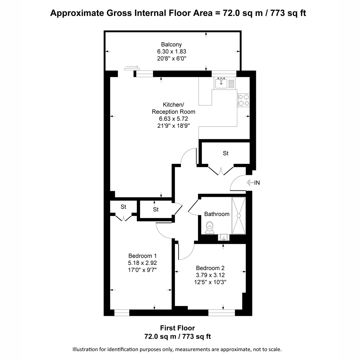 Flat Flat 8, 25, Lever Street, London floorplan