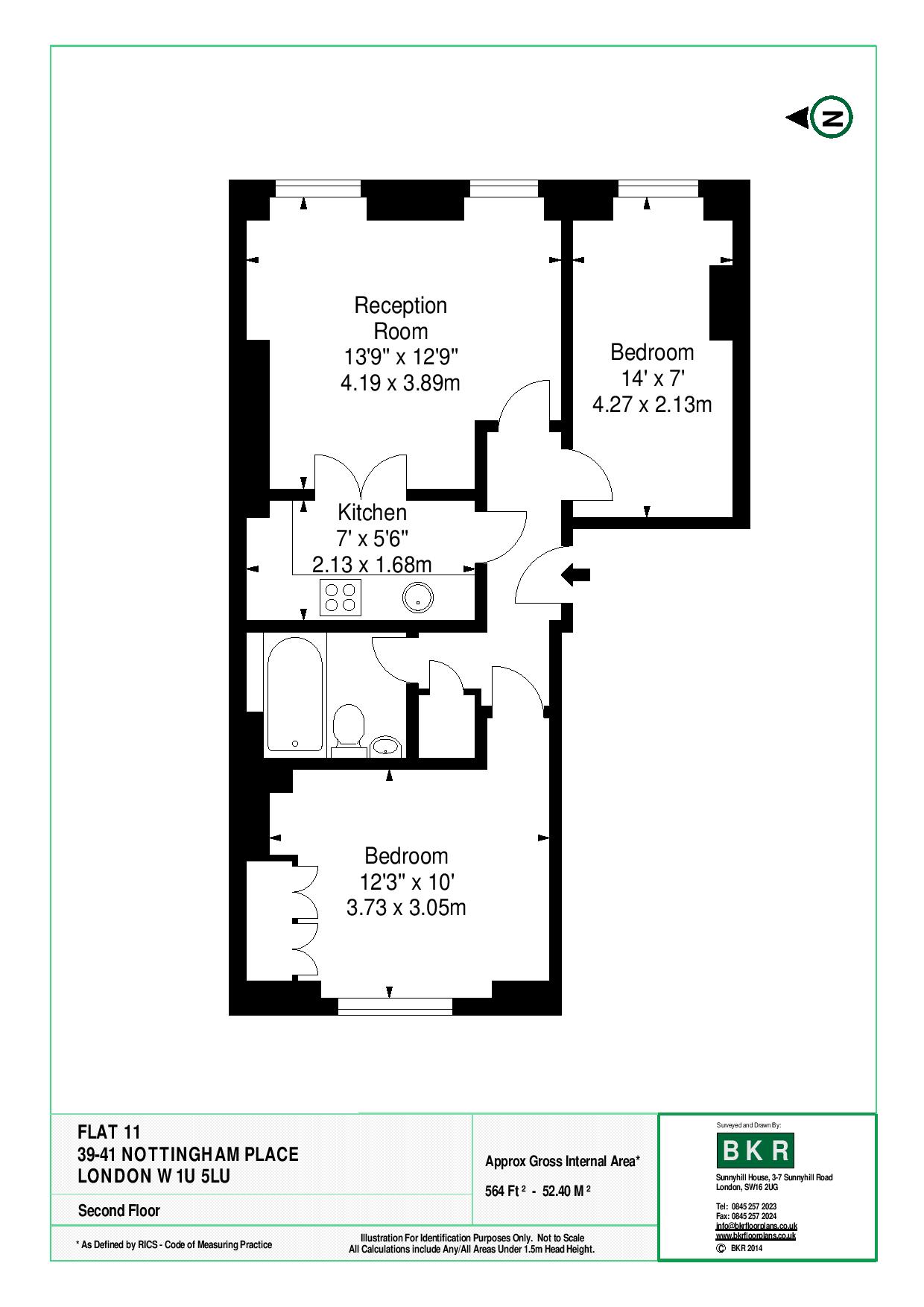 2 Bedrooms Flat to rent in Nottingham Place, London W1U