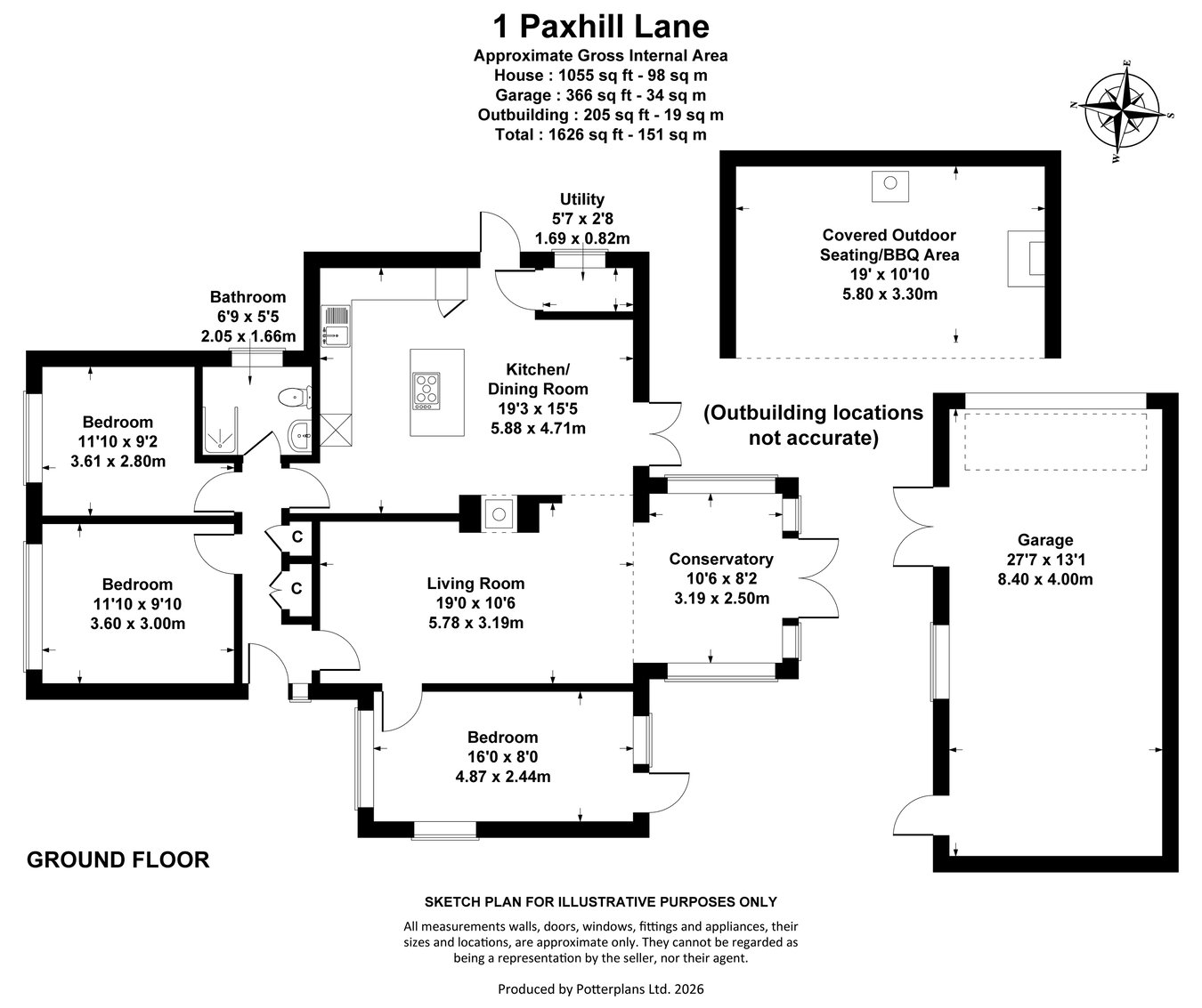 1, Paxhill Lane, Tewkesbury floorplan