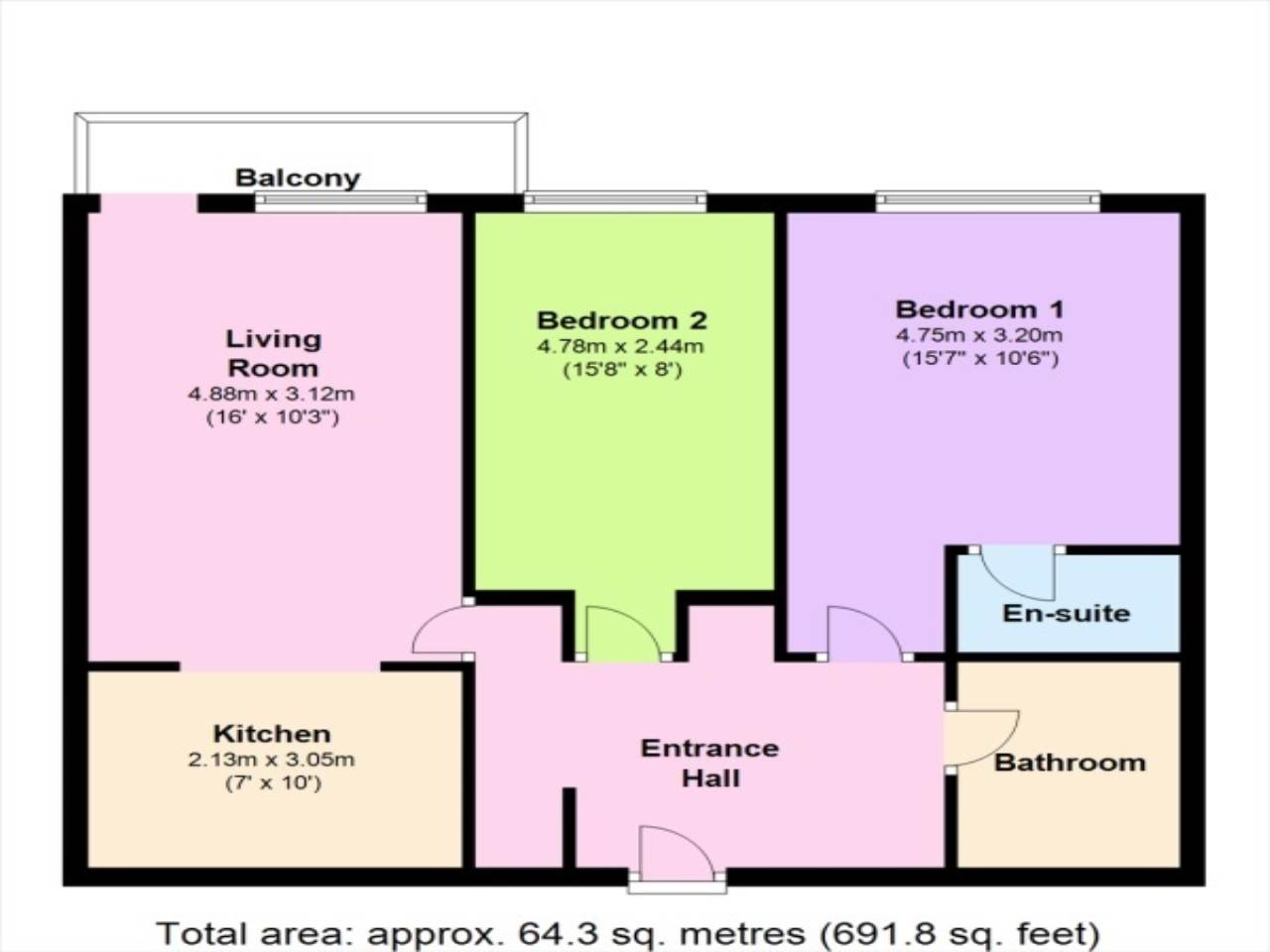 2 Bedrooms Flat to rent in Clarkson Court, Hatfield, Hertfordshire AL10