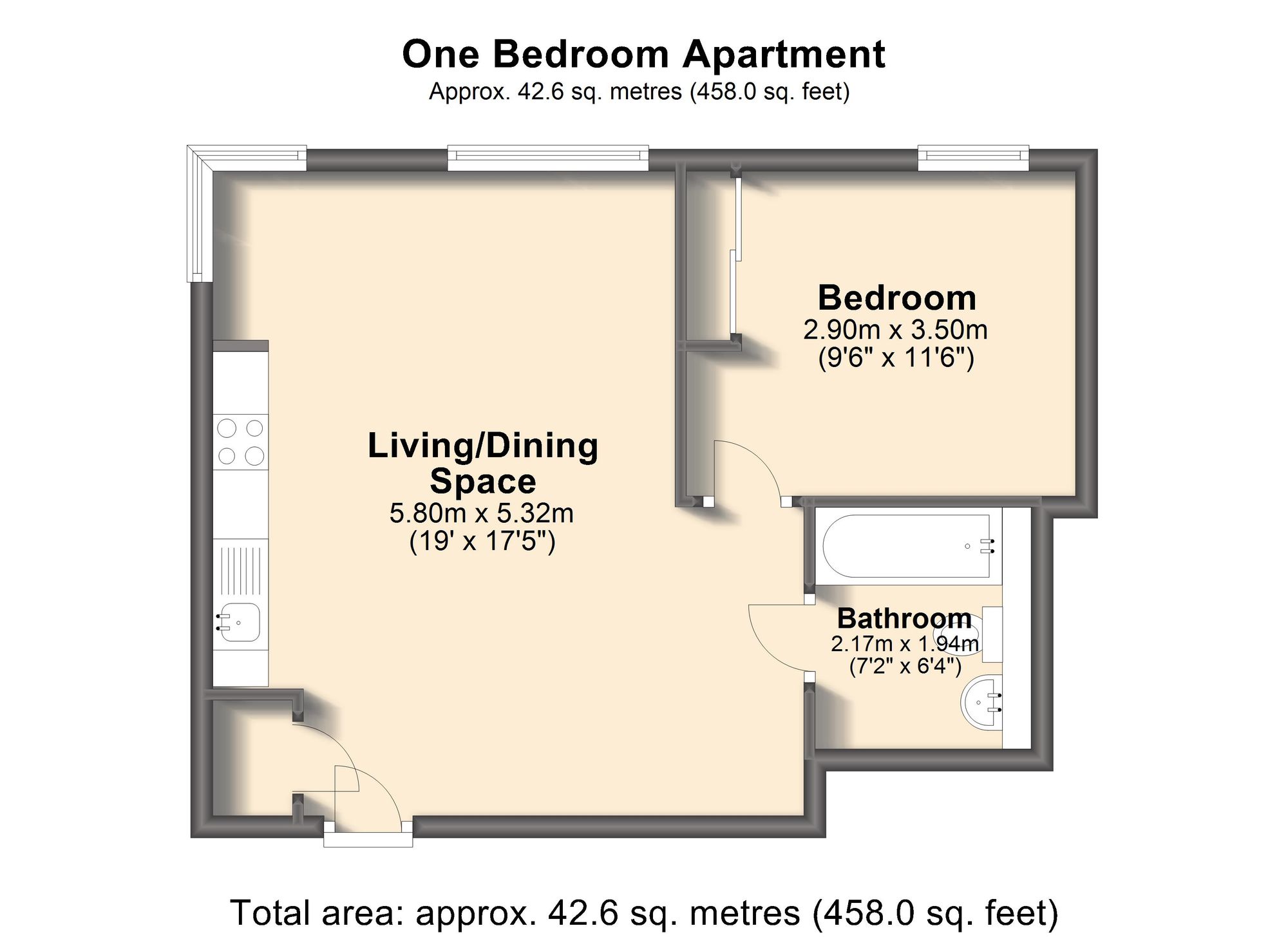 Apt 134, City Lofts St. Pauls, Sheffield floorplan