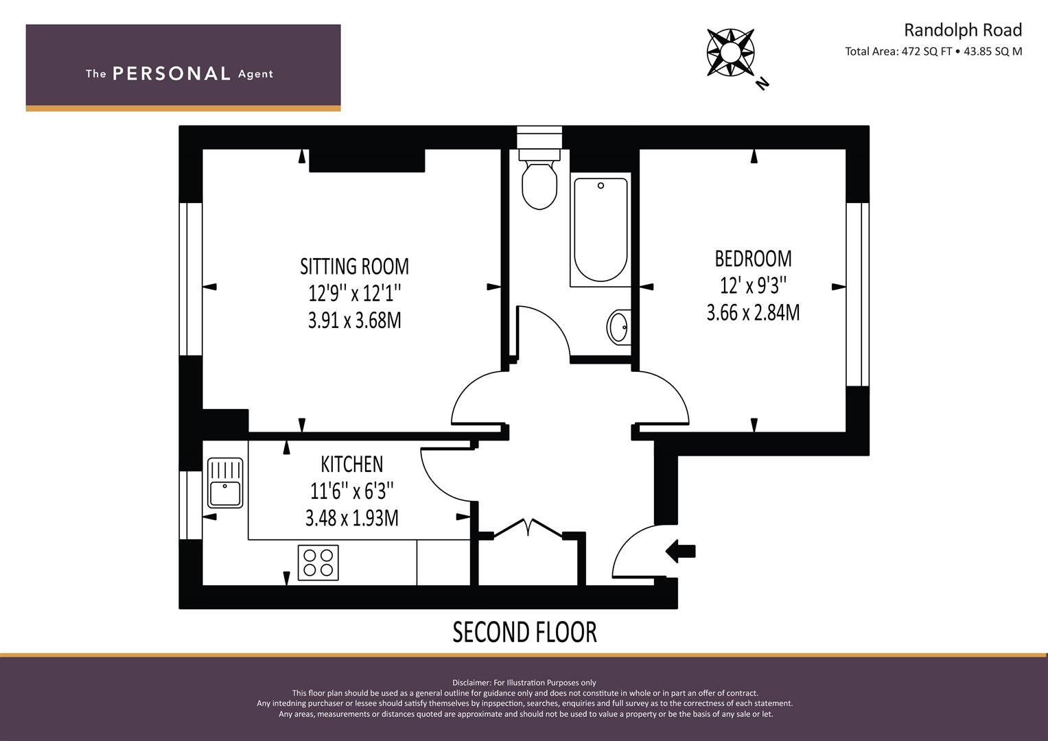 Randolph Road, Epsom KT17, 1 bedroom flat for sale 66249374