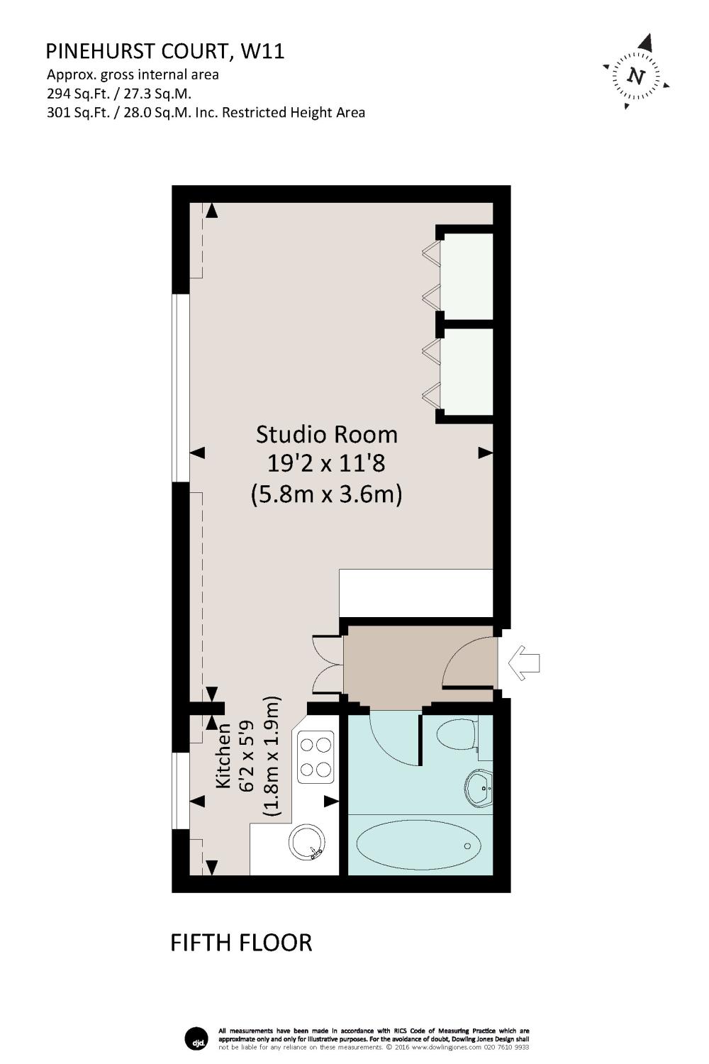 0 Bedrooms Studio to rent in Pinehurst Court, 1-3 Colville Gardens, London W11