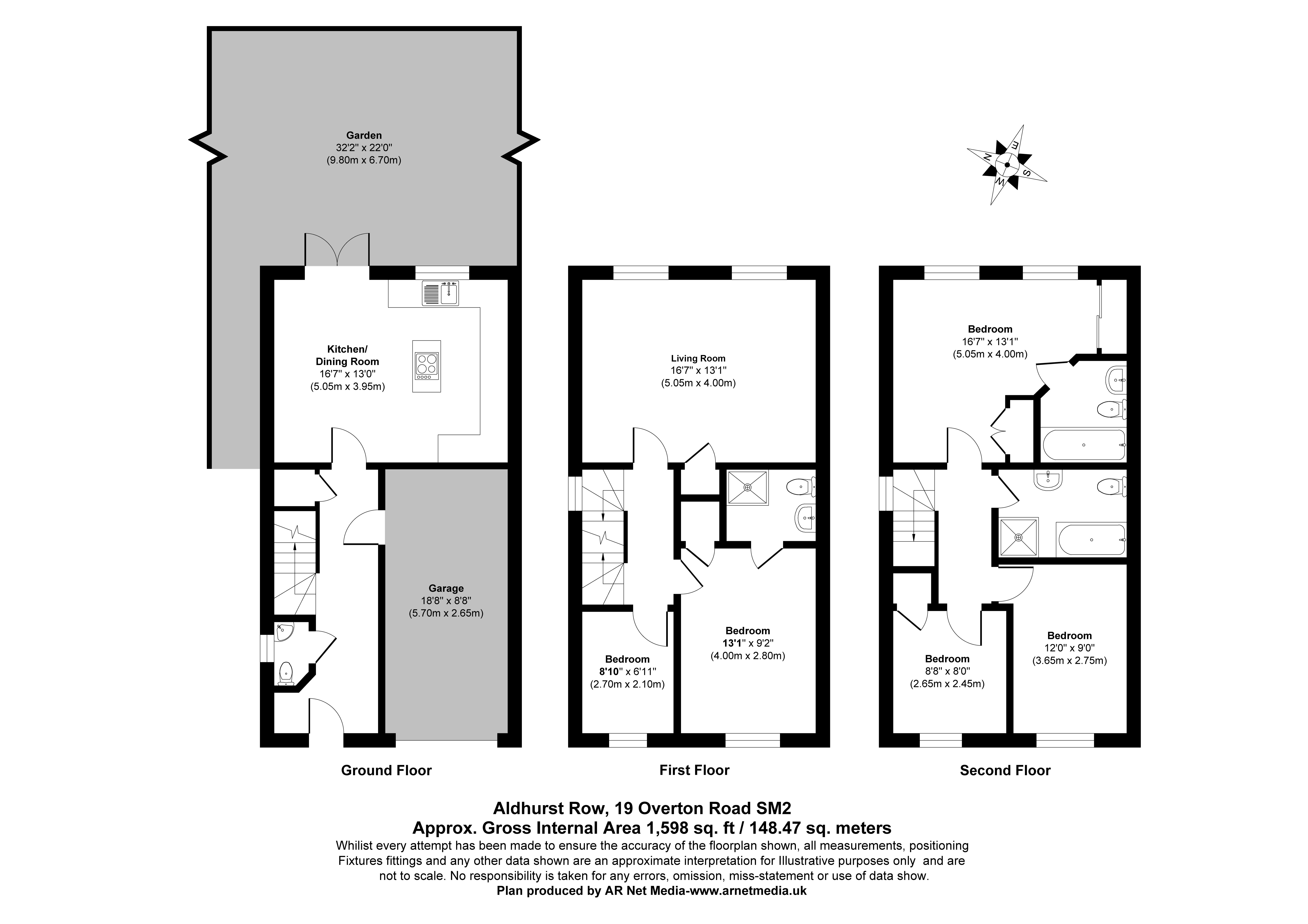 3 Aldhurst Row, 19, Overton Road, Sutton floorplan