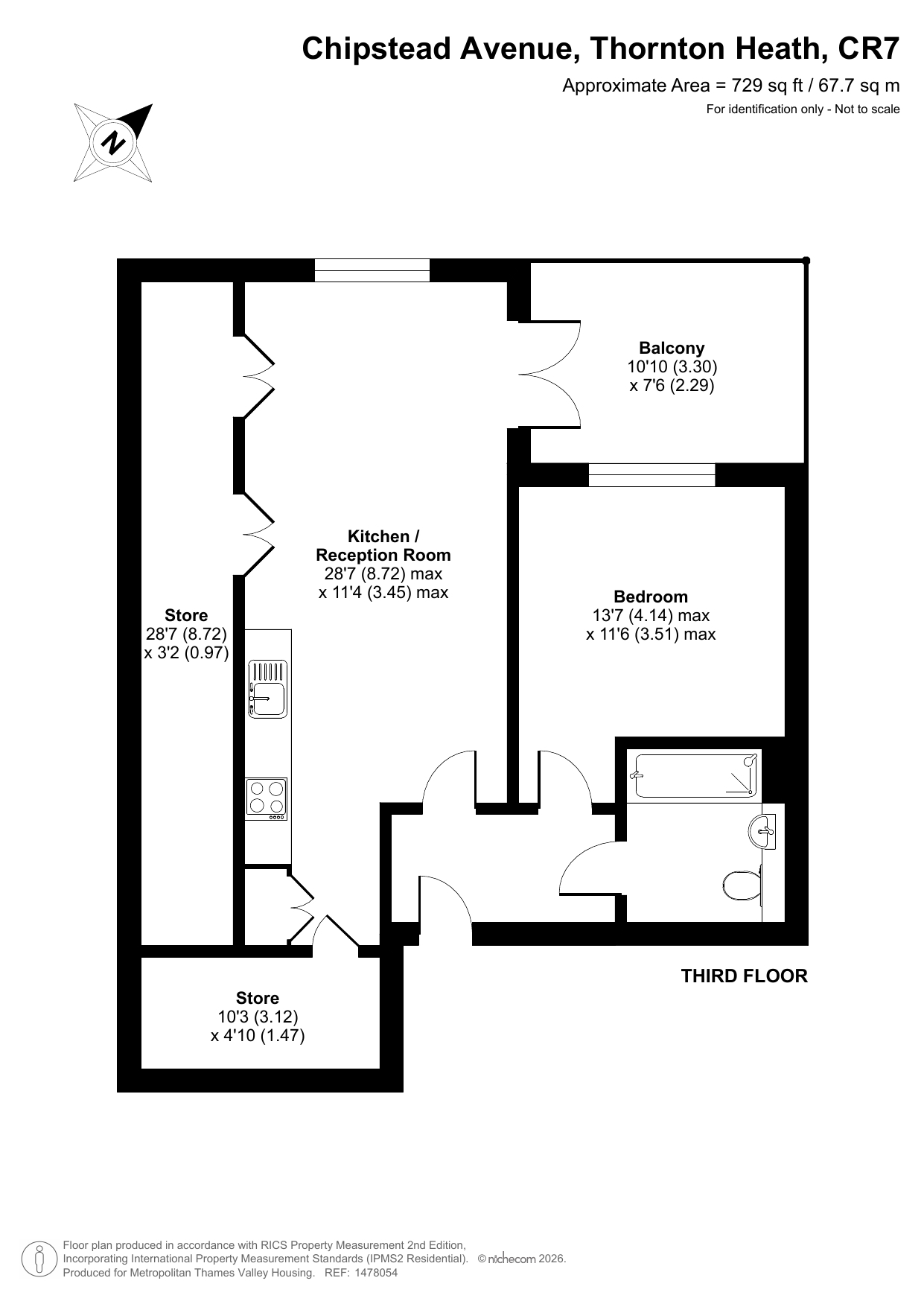 Flora Court 20 Chipstead Avenue, Thornton Heath, Croydon floorplan