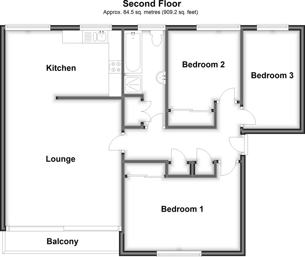 Flat 11, Norfolk Court, Chanctonbury Road, Littlehampton floorplan
