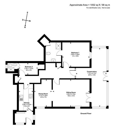 Flat 2, Instow House Marine Parade, Instow, Bideford, Devon, EX39 4JJ floorplan