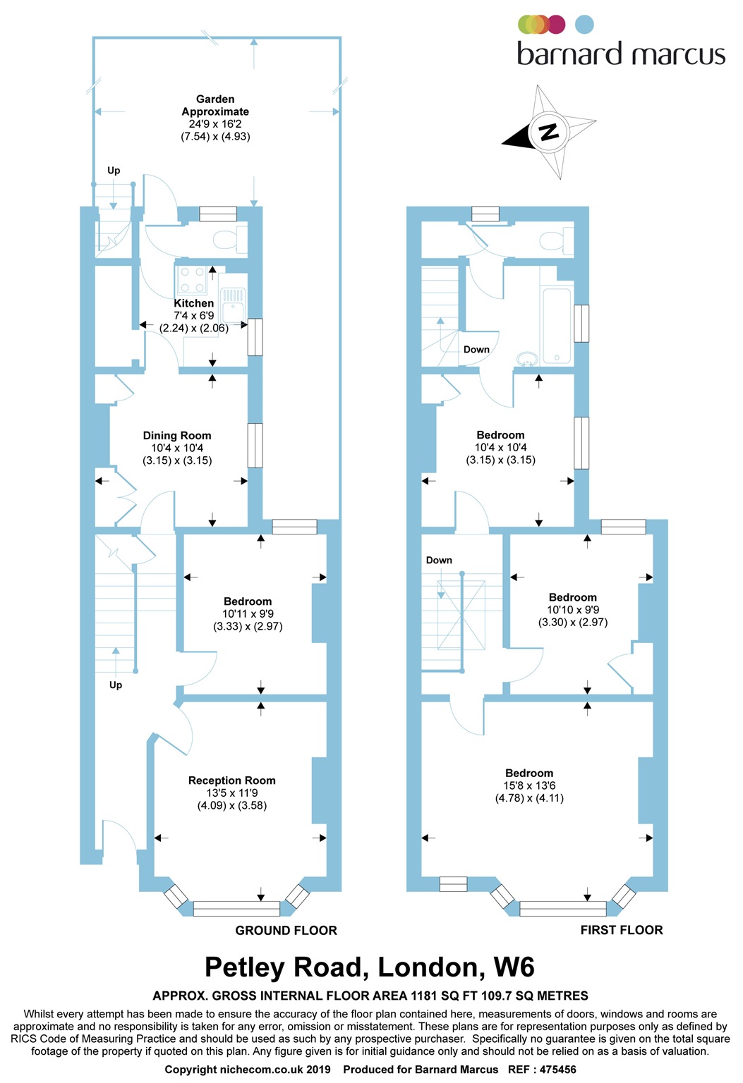 3 Bedrooms Terraced house for sale in Petley Road, London W6