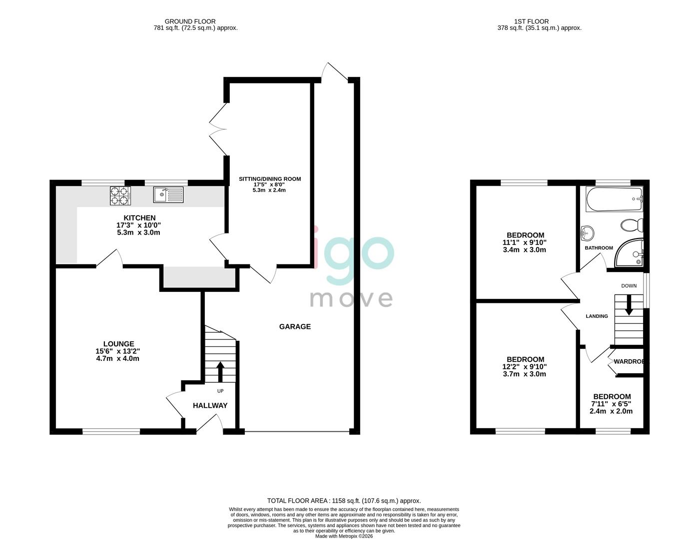 2, Roxby Close, Hartlepool floorplan