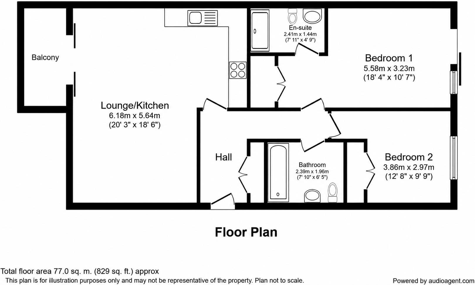 Flat 18, Jacana Court, Rope Quays, Gosport floorplan