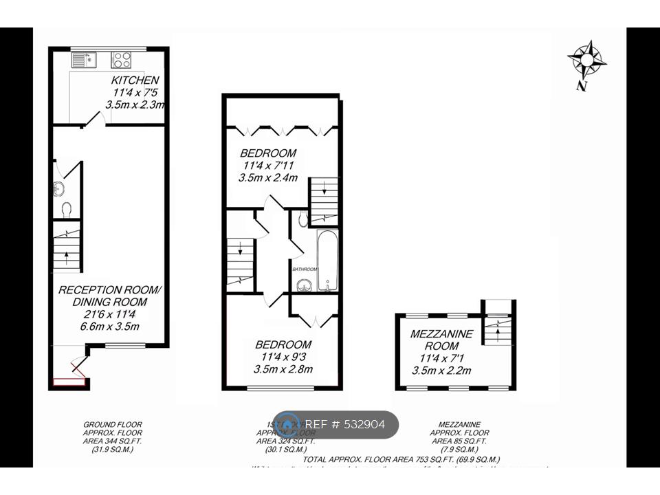 2 Bedrooms Terraced house to rent in Bradshaw Close, Wimbledon SW19