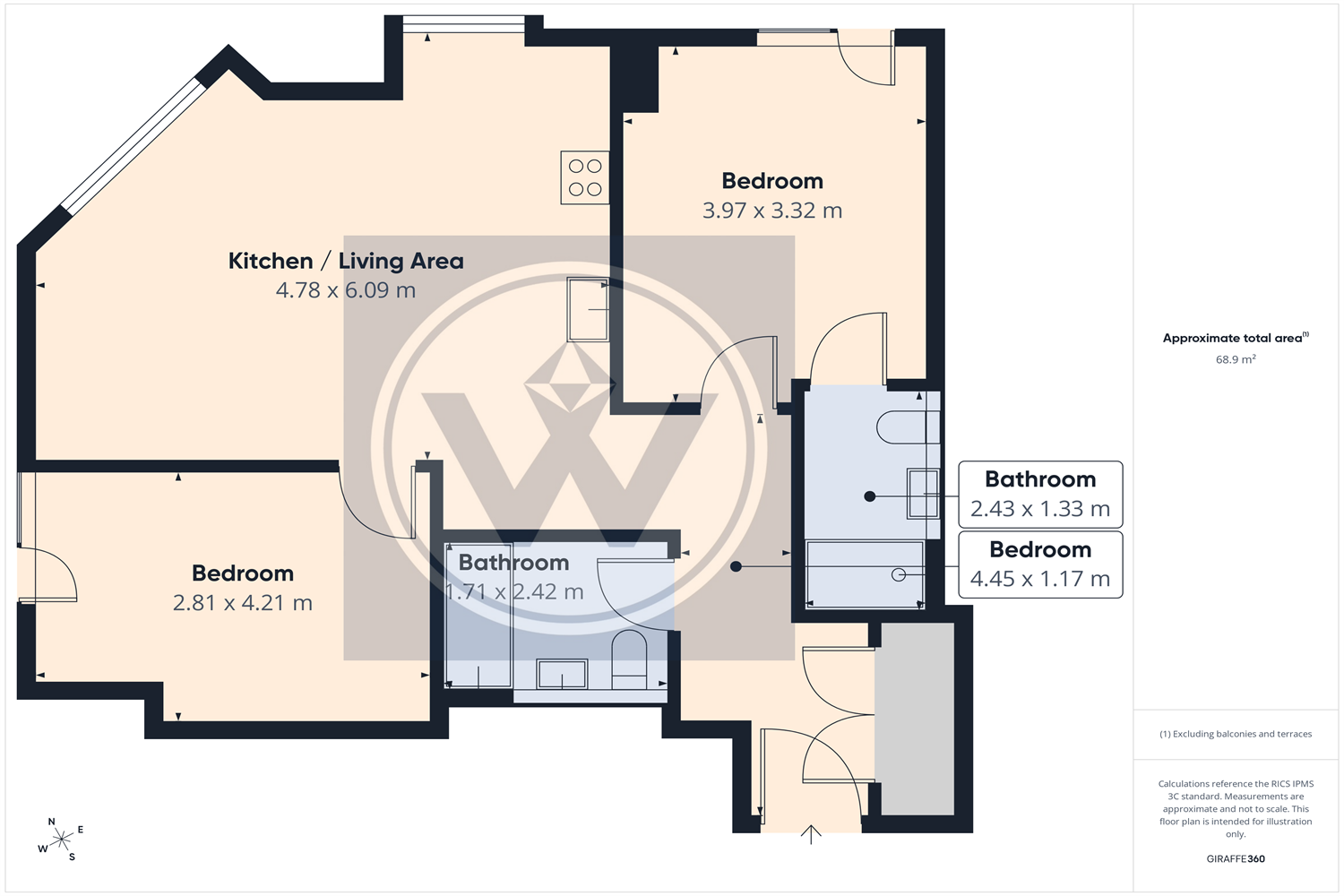 604, Crown View, Victoria Riverside, Manchester floorplan