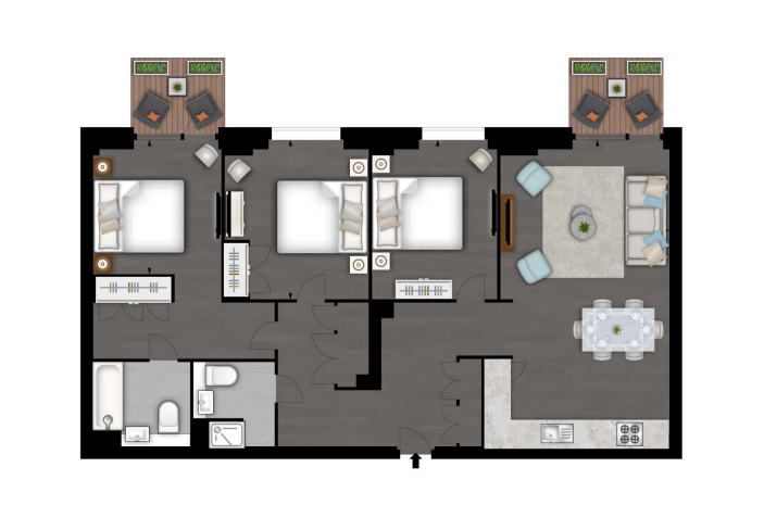 3 Bedrooms Flat to rent in Charles Clowes Walk, Nine Elms SW11