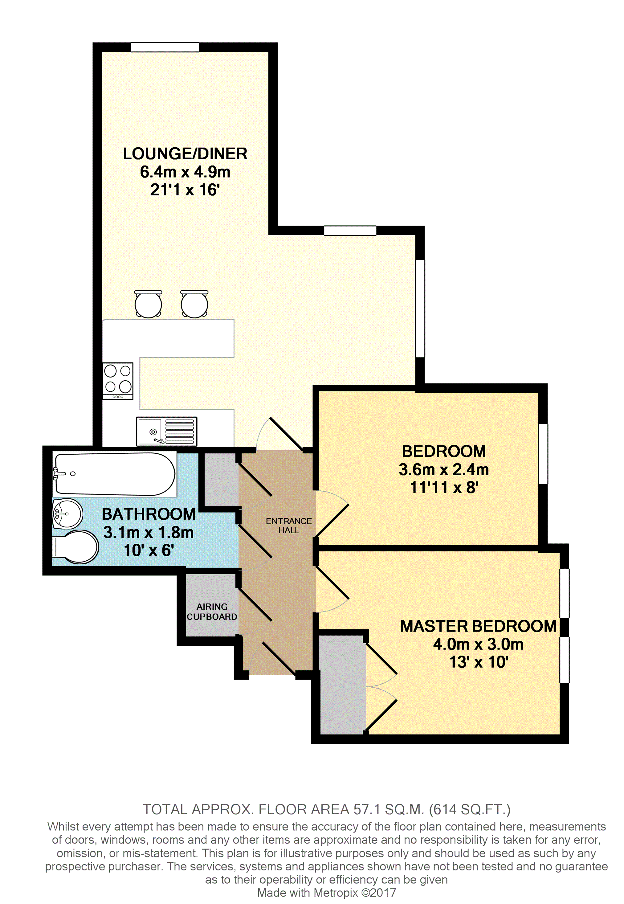 2 Bedrooms Flat to rent in Constitution Hill, Woking GU22