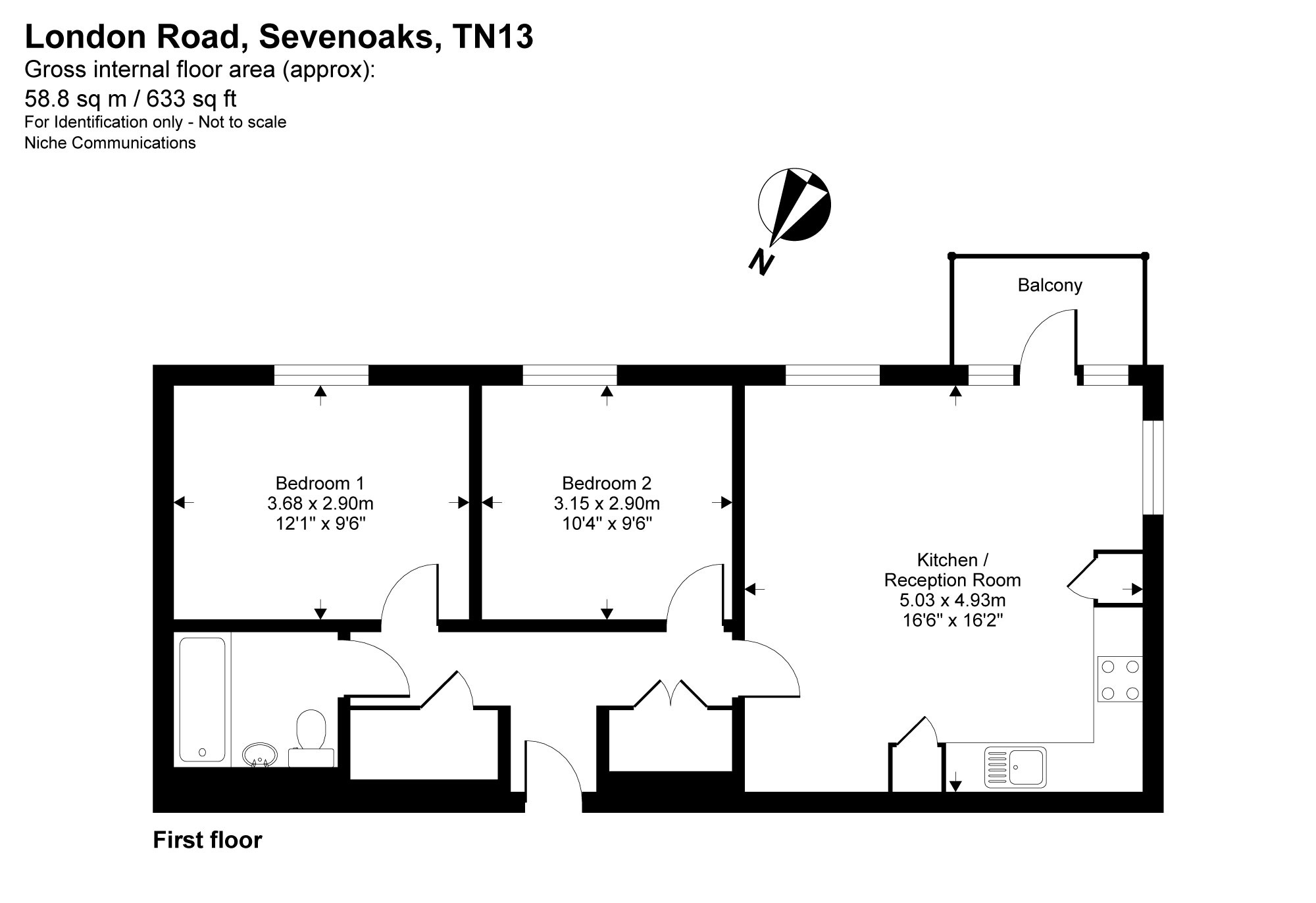 17, Railway & Bicycle Apartments, Sevenoaks floorplan