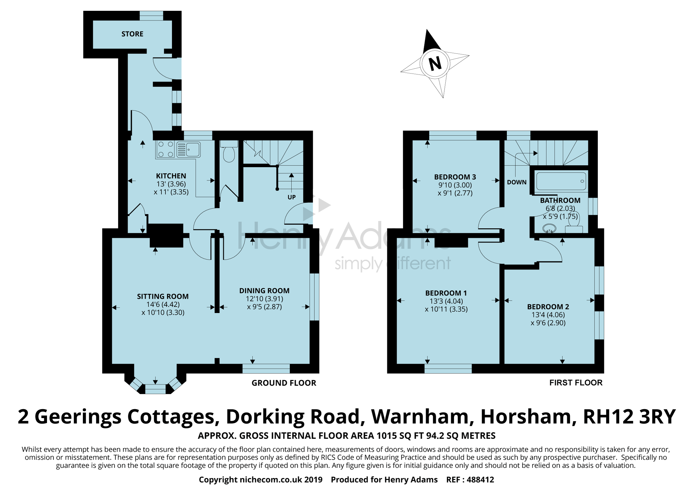 3 Bedrooms Semi-detached house for sale in Geerings Cottages, Dorking Road, Warnham RH12